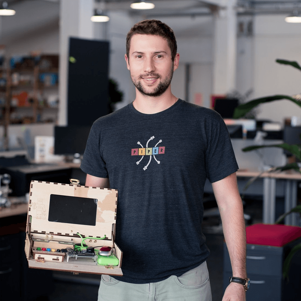 Mark holding the Piper computer kit